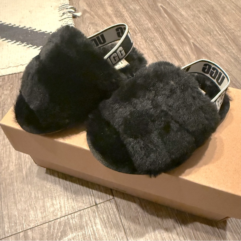 Toddler Ugg Fluff Yeah Slide - Black